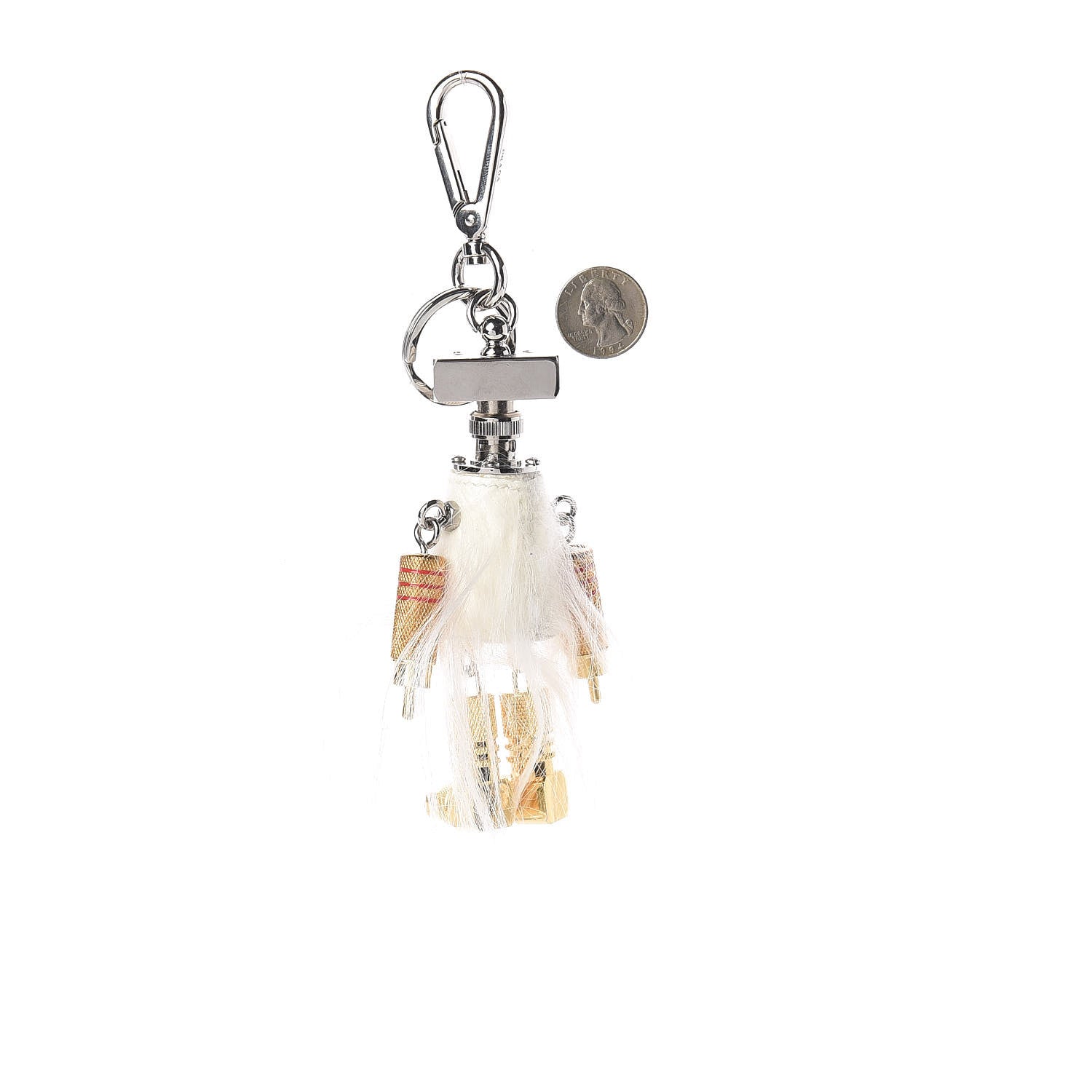 Prada Goat Fur Robot Edward Keychain White 3 of 3