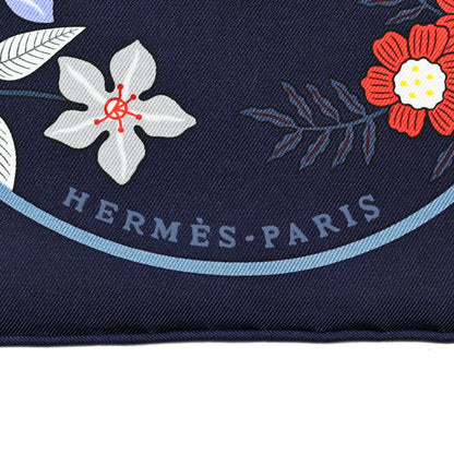 Hermes Silk Planifleurs Scarf 90 Marine 2 of 4