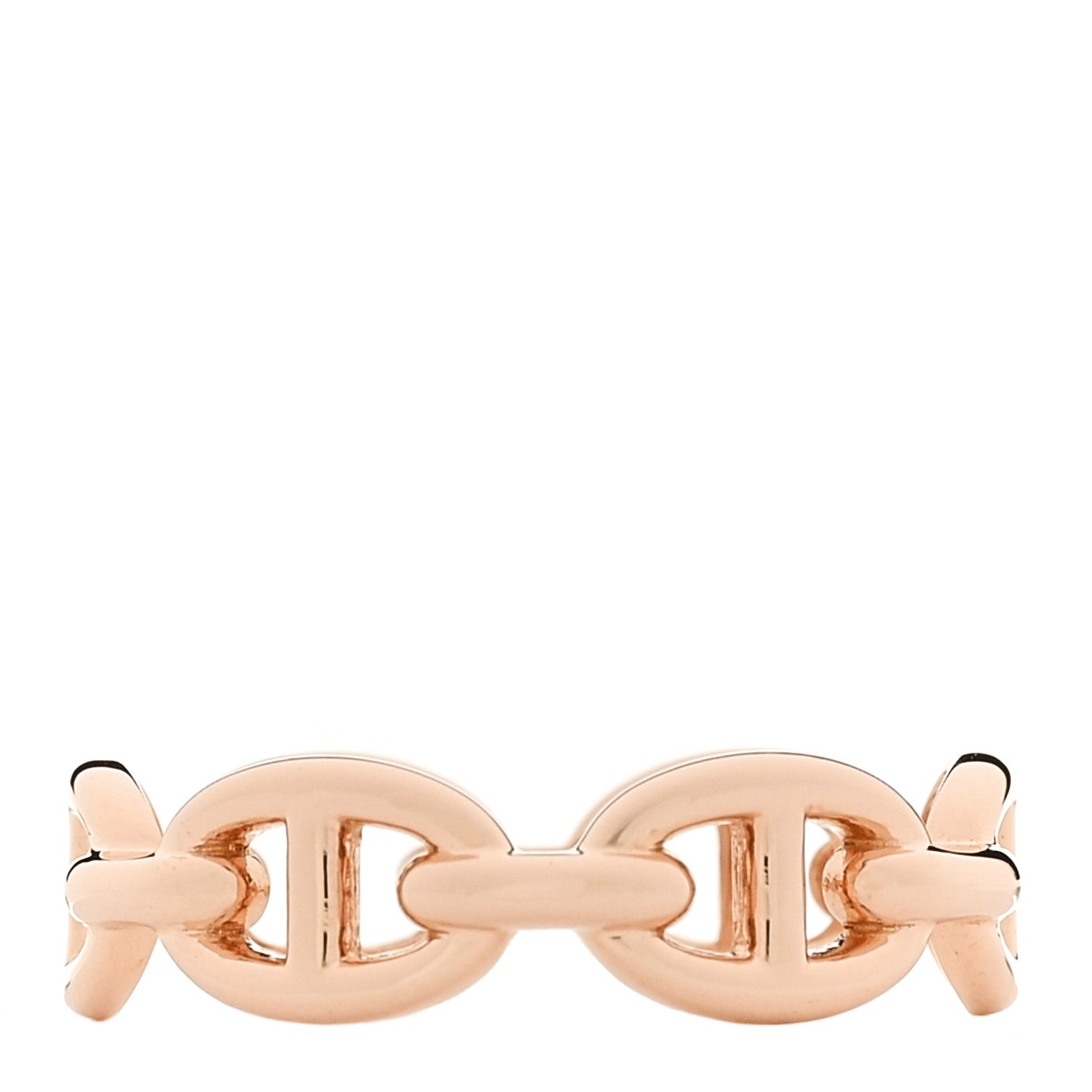 Hermes 18K Rose Gold PM Chaine d'Ancre Enchainee Ring 54 7 3 of 4