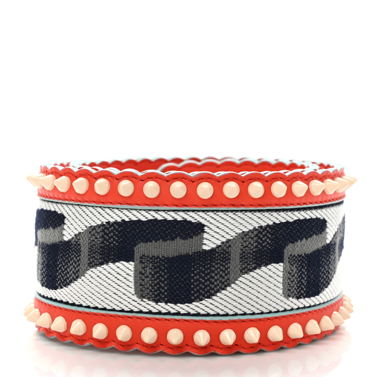 Fendi Canvas Studded Printed Strap You Orange Multicolor 2 of 4