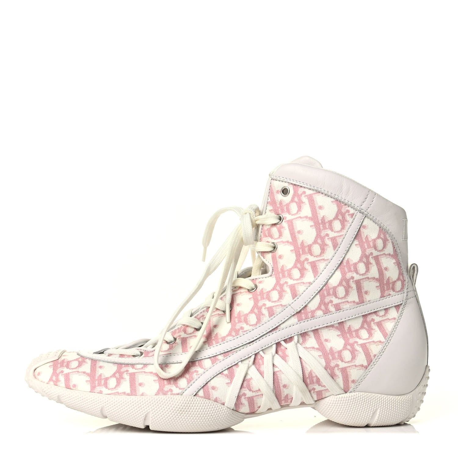Christian Dior Canvas Monogram D Sport Lace Up Booties 41 Rose Clair 1 of 5