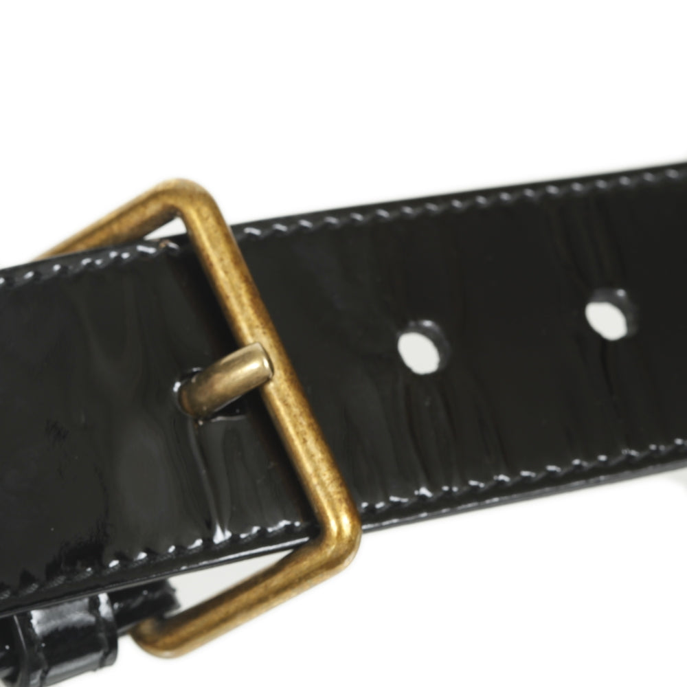 Saint Laurent Patent Leather Bow Belt Black 75 30 5 of 7