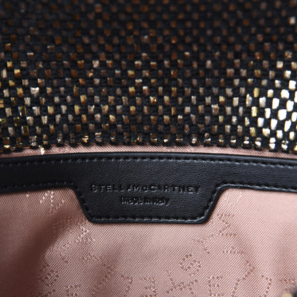 Stella McCartney Metallic Woven Raffia Falabella Mini Crossbody Black Gold 8 of 9