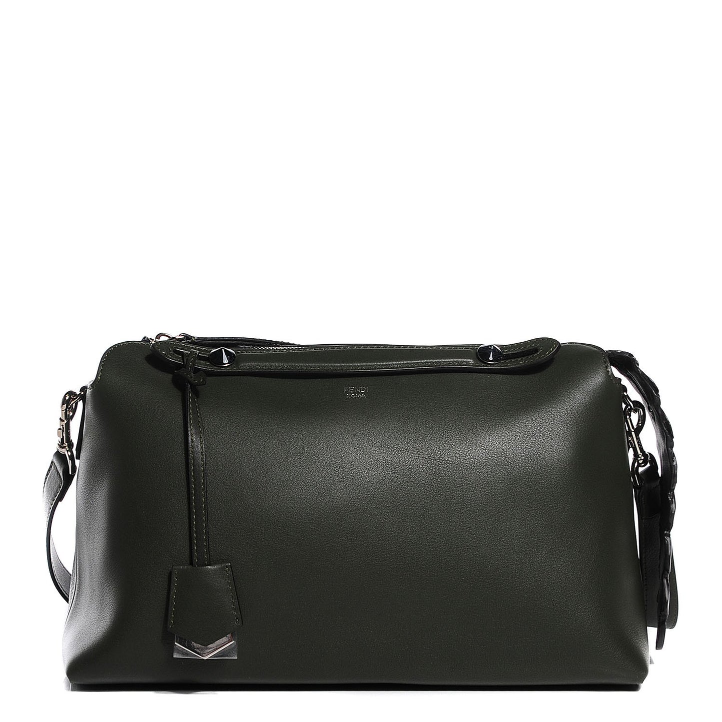 Vitello Dolce Croc Tail Large By The Way Boston Bag Verde Prato Black