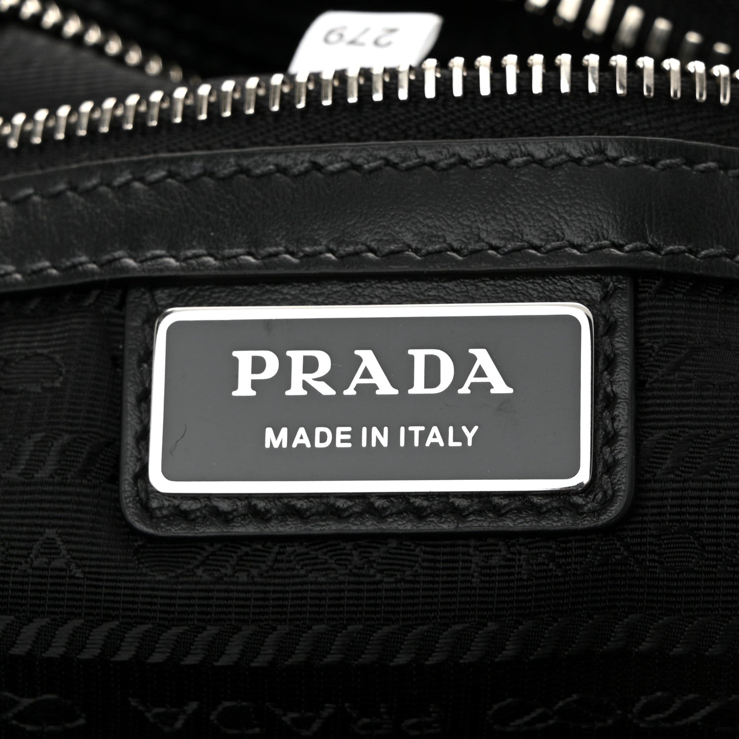 Prada Vitello Daino Triangle Shoulder Bag Black 6 of 10