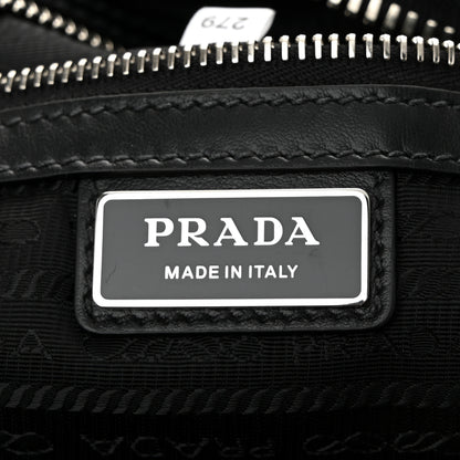 Prada Vitello Daino Triangle Shoulder Bag Black 6 of 10