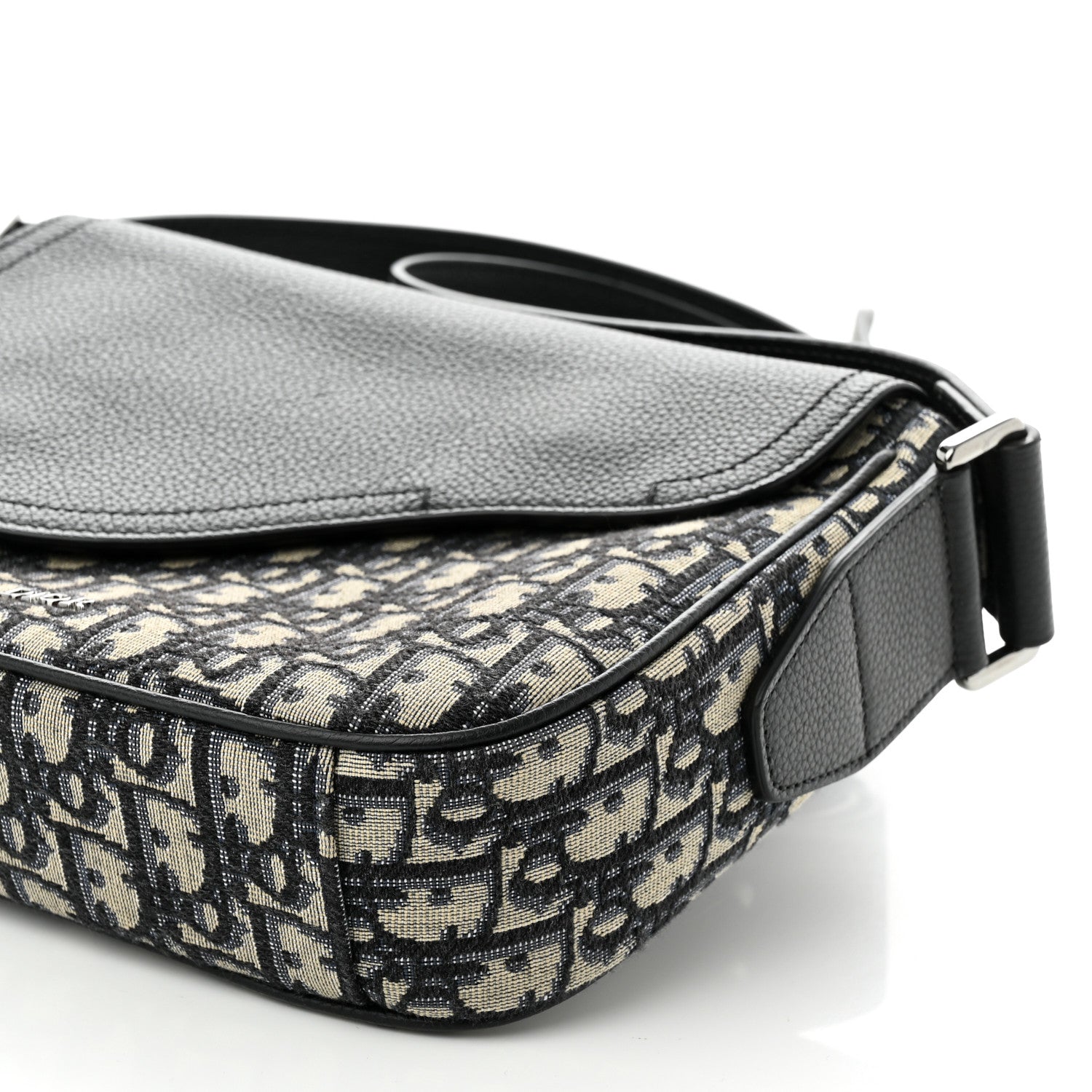 Christian Dior Grained Calfskin Oblique Saddle Messenger Black 10 of 10