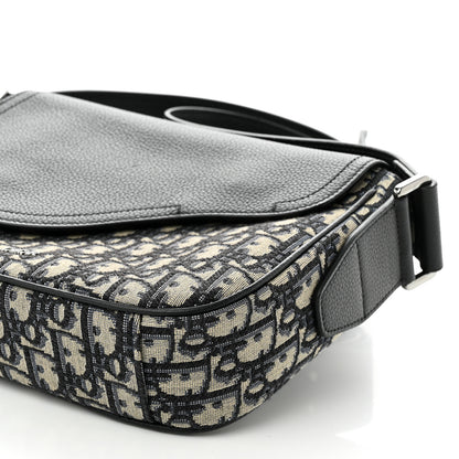 Christian Dior Grained Calfskin Oblique Saddle Messenger Black 10 of 10