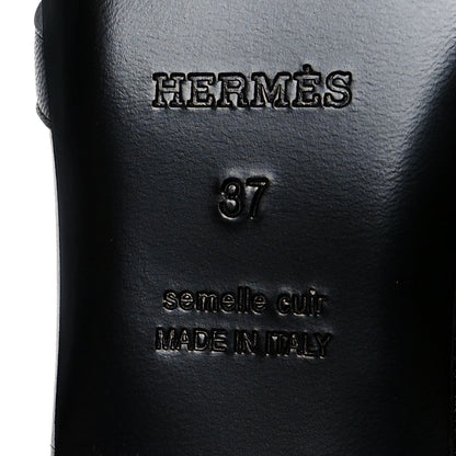 Hermes Goatskin Oz Mules 37 Black 8 of 8