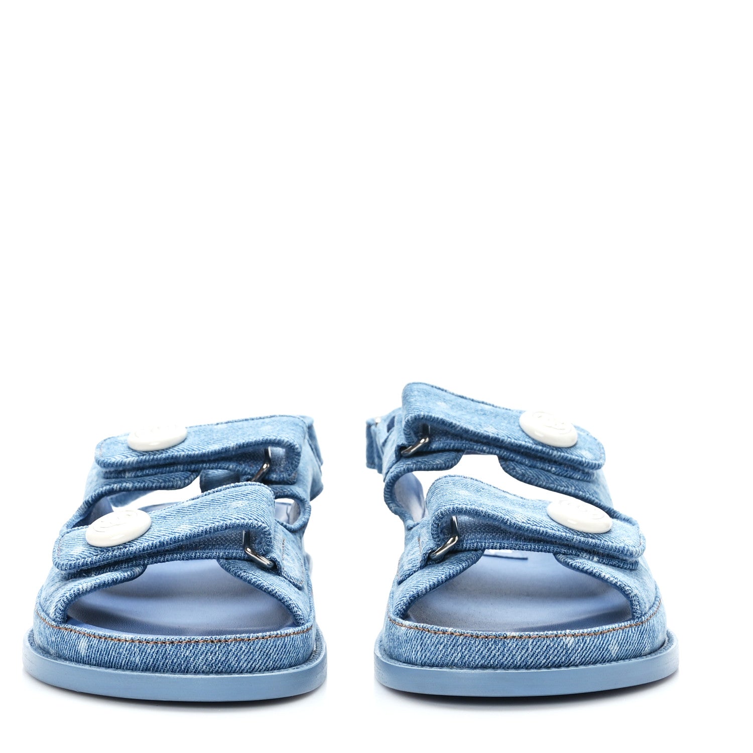 Chanel Denim CC Dad Sandals 38 Light Blue 2 of 8