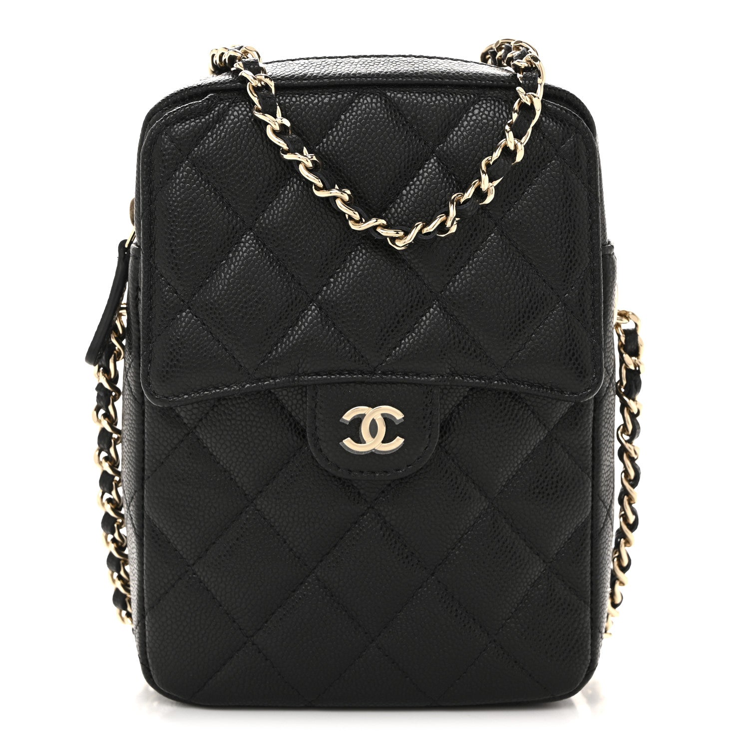 Chanel Caviar Quilted Vertical Flap With Chain Black 1 of 12