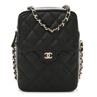 Chanel Caviar Quilted Vertical Flap With Chain Black 1 of 12