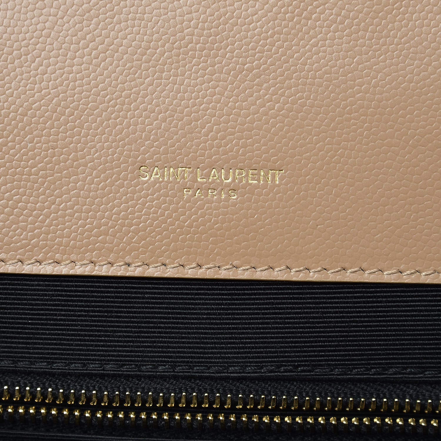 Saint Laurent Grain De Poudre Mixed Matelasse Large Triquilt Monogram Satchel Cork 7 of 11