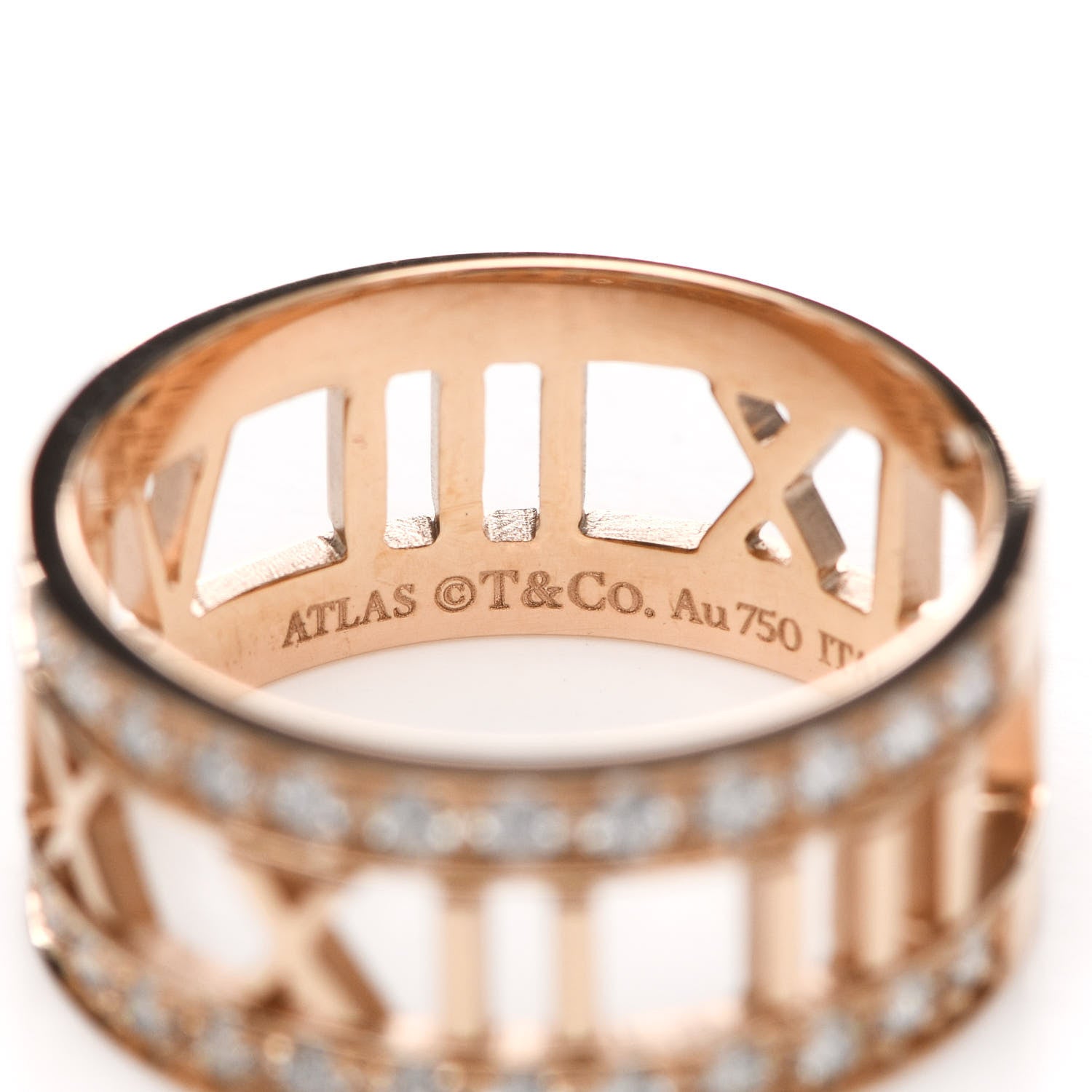 Tiffany 18K Rose Gold Diamond Wide Atlas Open Ring 54 7 4 of 6