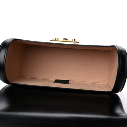 Gucci Calfskin Small Padlock Bamboo Shoulder Bag Black 5 of 13