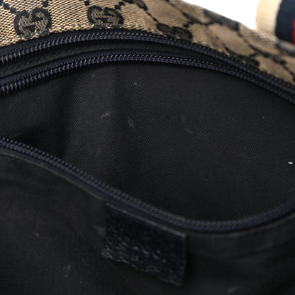 Gucci GG Monogram Medium Web Handle Bucket Tote Navy Blue 11 of 20