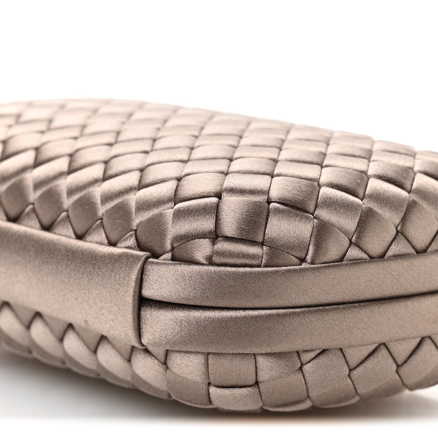 Bottega Veneta Satin Intreccio Impero Knot Clutch  Limestone 9 of 9