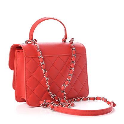 Chanel Lambskin Quilted Small CC Box Top Handle Flap Red 4 of 10