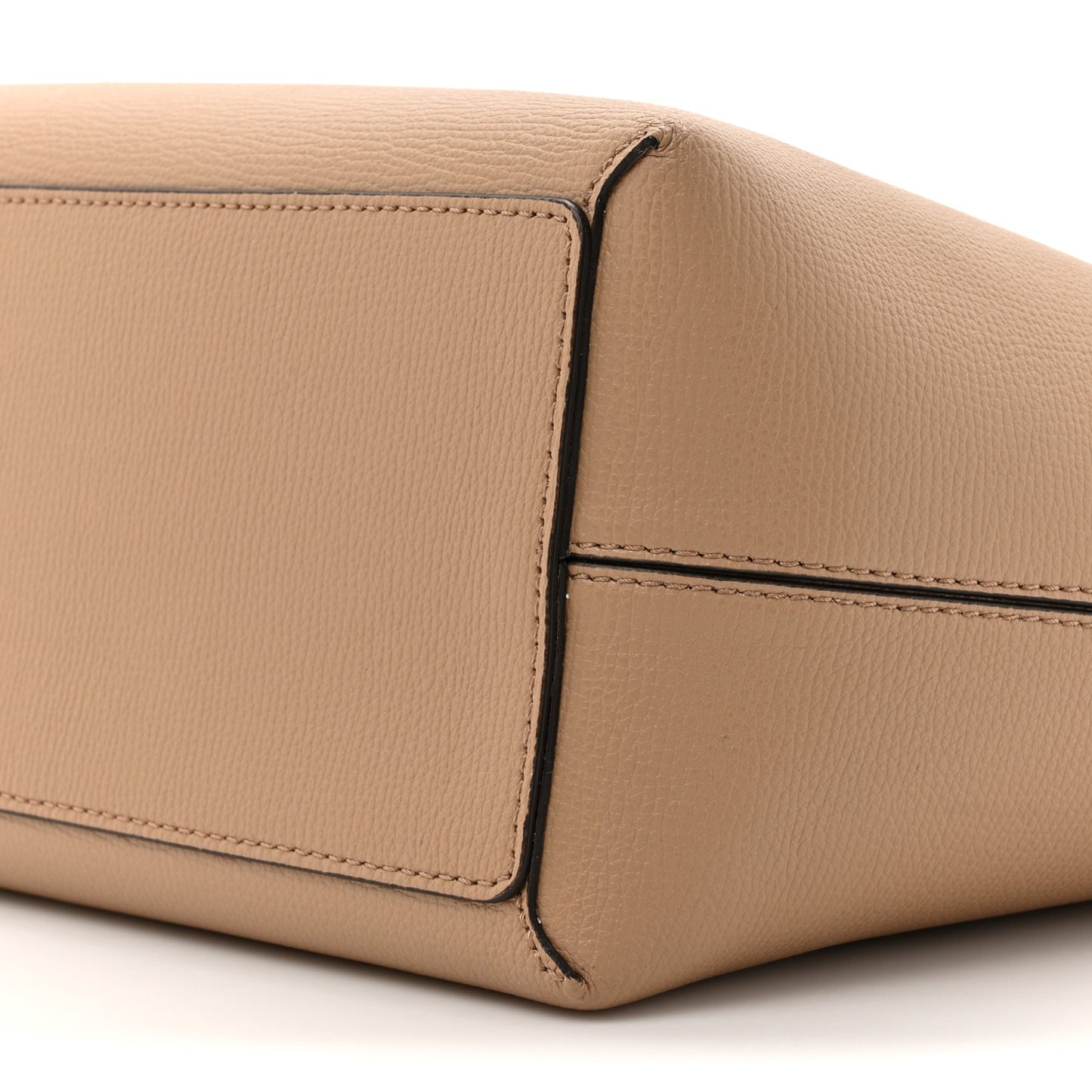 Grainy Calfskin Haymarket Check Medium Reversible Tote Camel
