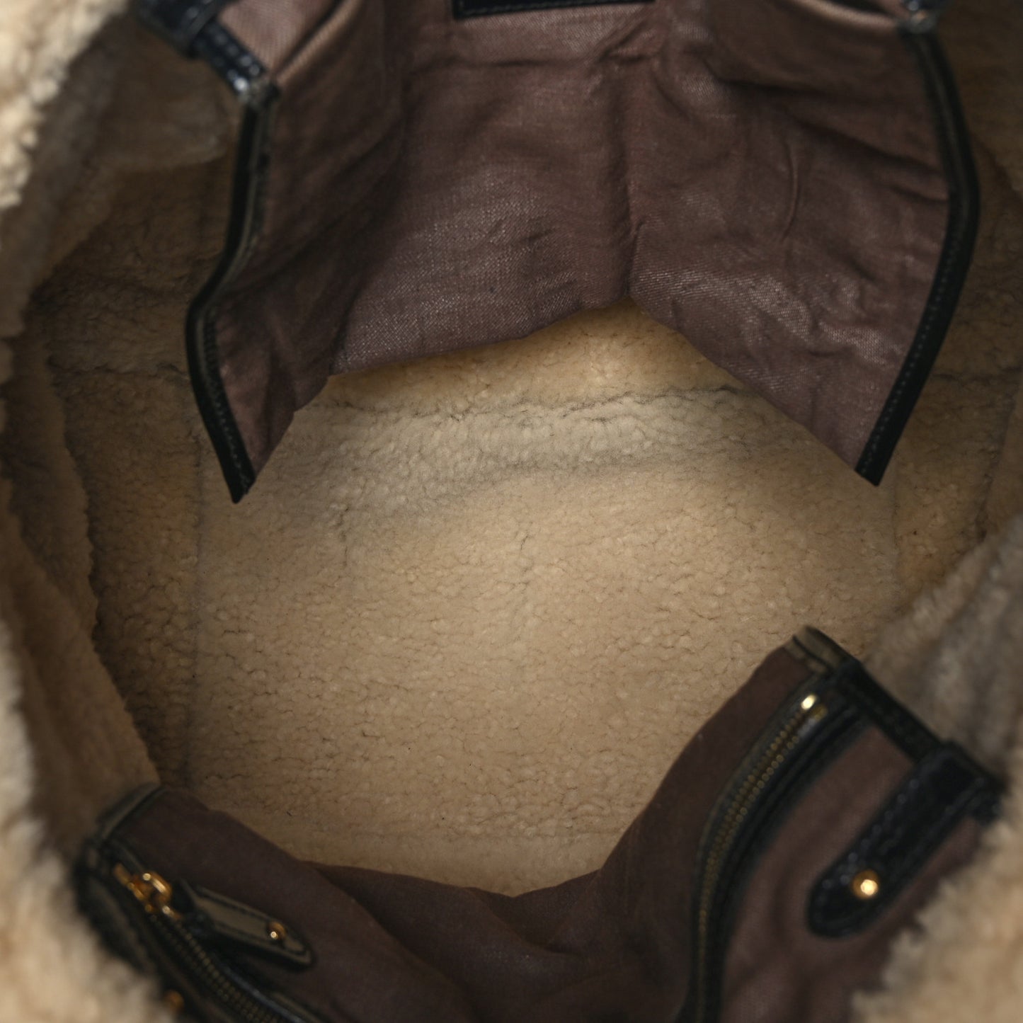 Patent Monogram Shearling Sac Thunder