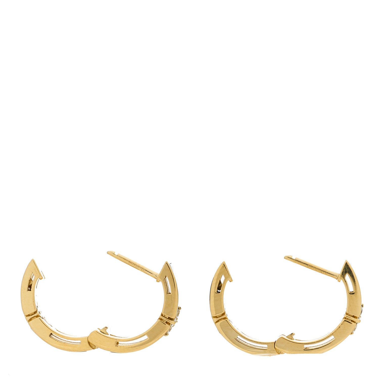 Roberto Coin 18K Yellow Gold Black Enamel Diamond Love in Verona Hoop Earrings 4 of 4