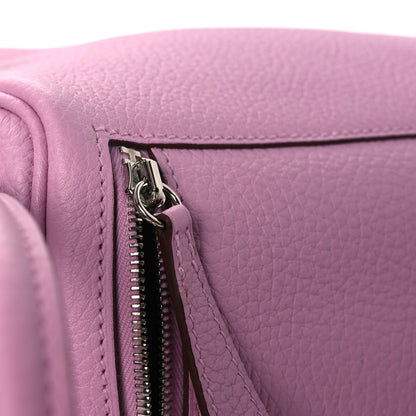 Hermes Taurillon Clemence Mini Lindy 20 Mauve Sylvestre 12 of 14