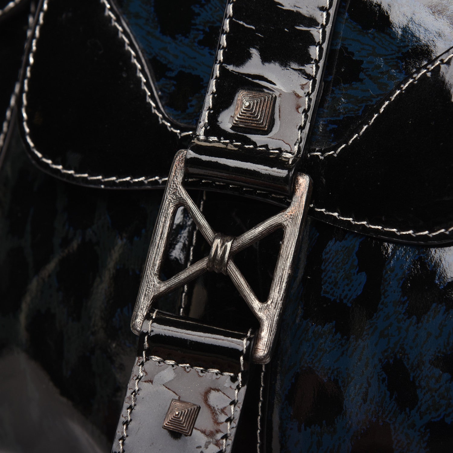 Christian Louboutin Patent Leopard Ironica Tote Blue 15 of 22