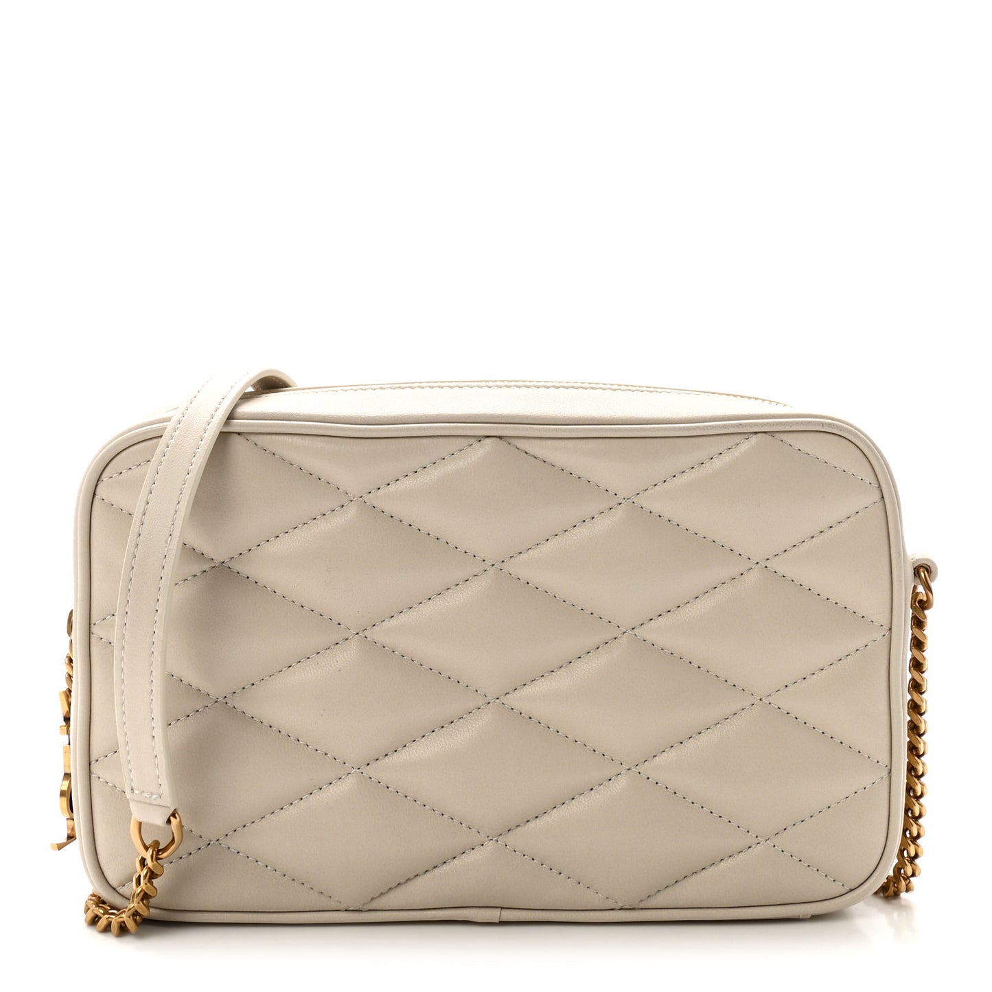Lambskin Quilted Mini Camera Bag Crema Soft
