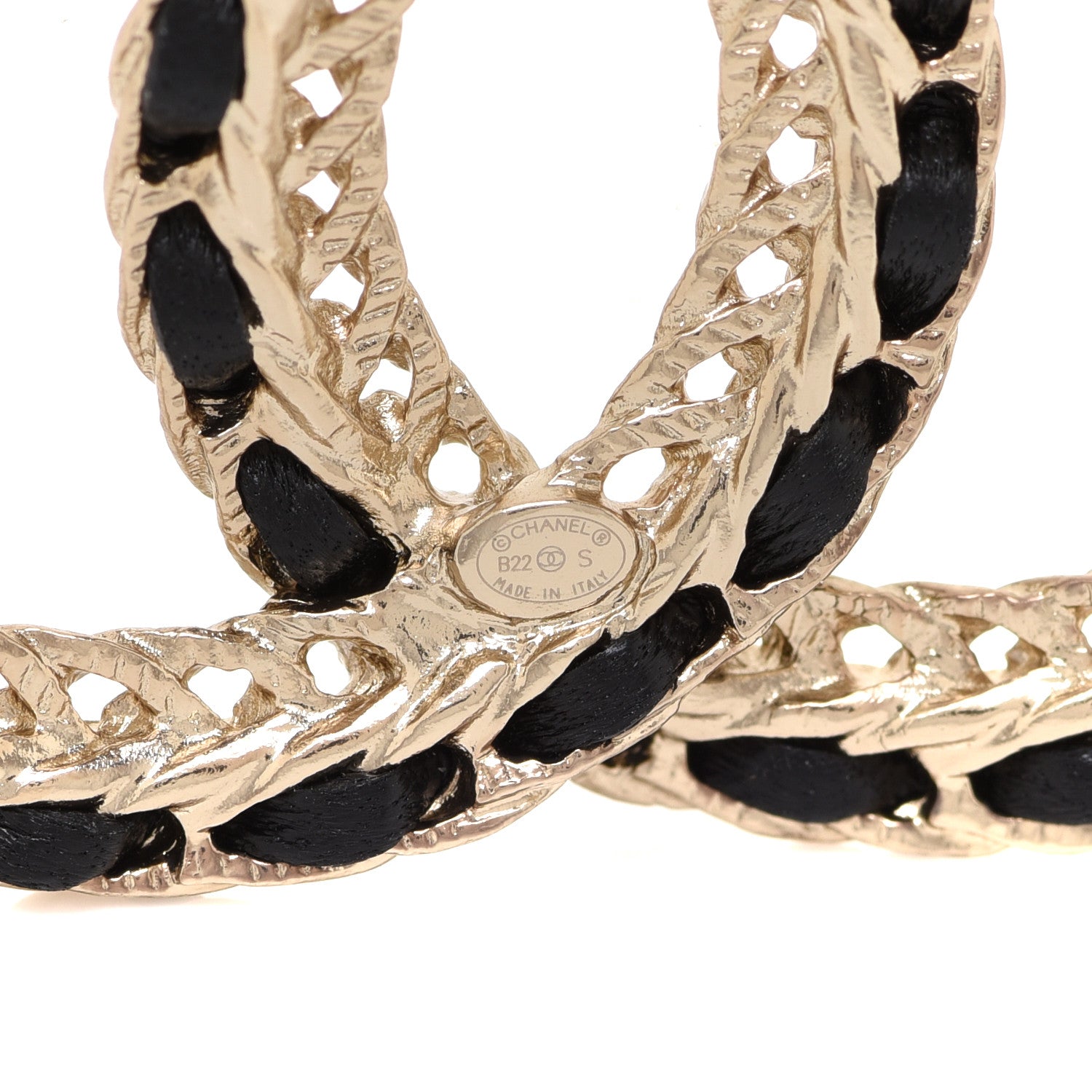 Chanel Lambskin Chain CC Brooch Black Gold 4 of 5