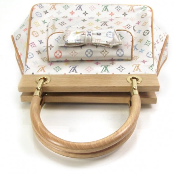 Louis Vuitton Silk Satin Monogram Multicolor Abelia White 5 of 8