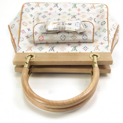 Louis Vuitton Silk Satin Monogram Multicolor Abelia White 5 of 8