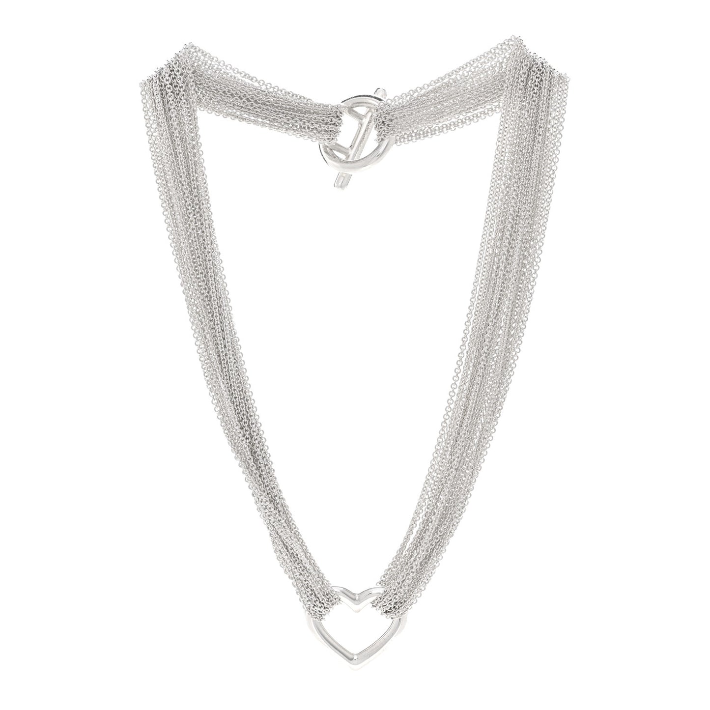 Sterling Silver Heart Mesh Necklace