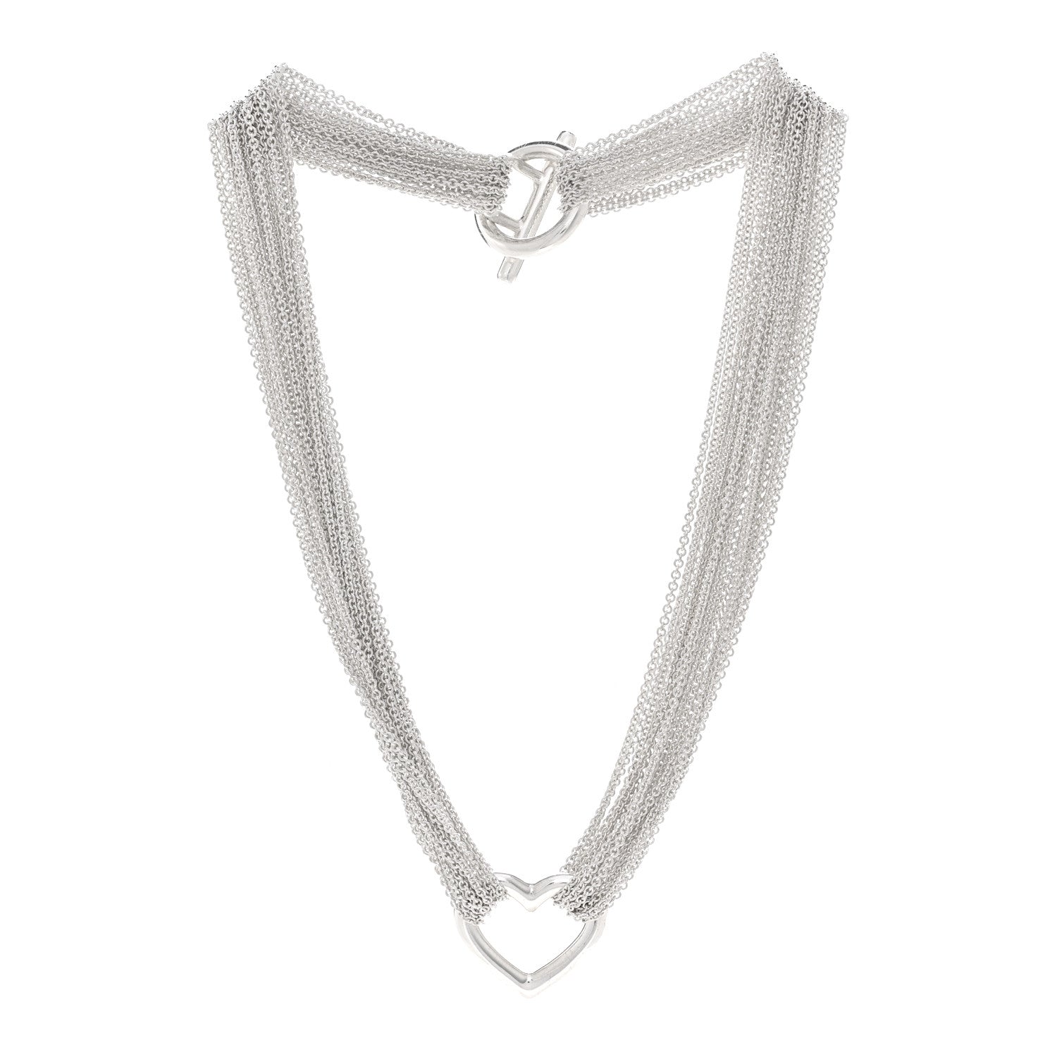 Tiffany Sterling Silver Heart Mesh Necklace 3 of 5