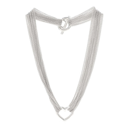 Tiffany Sterling Silver Heart Mesh Necklace 3 of 5