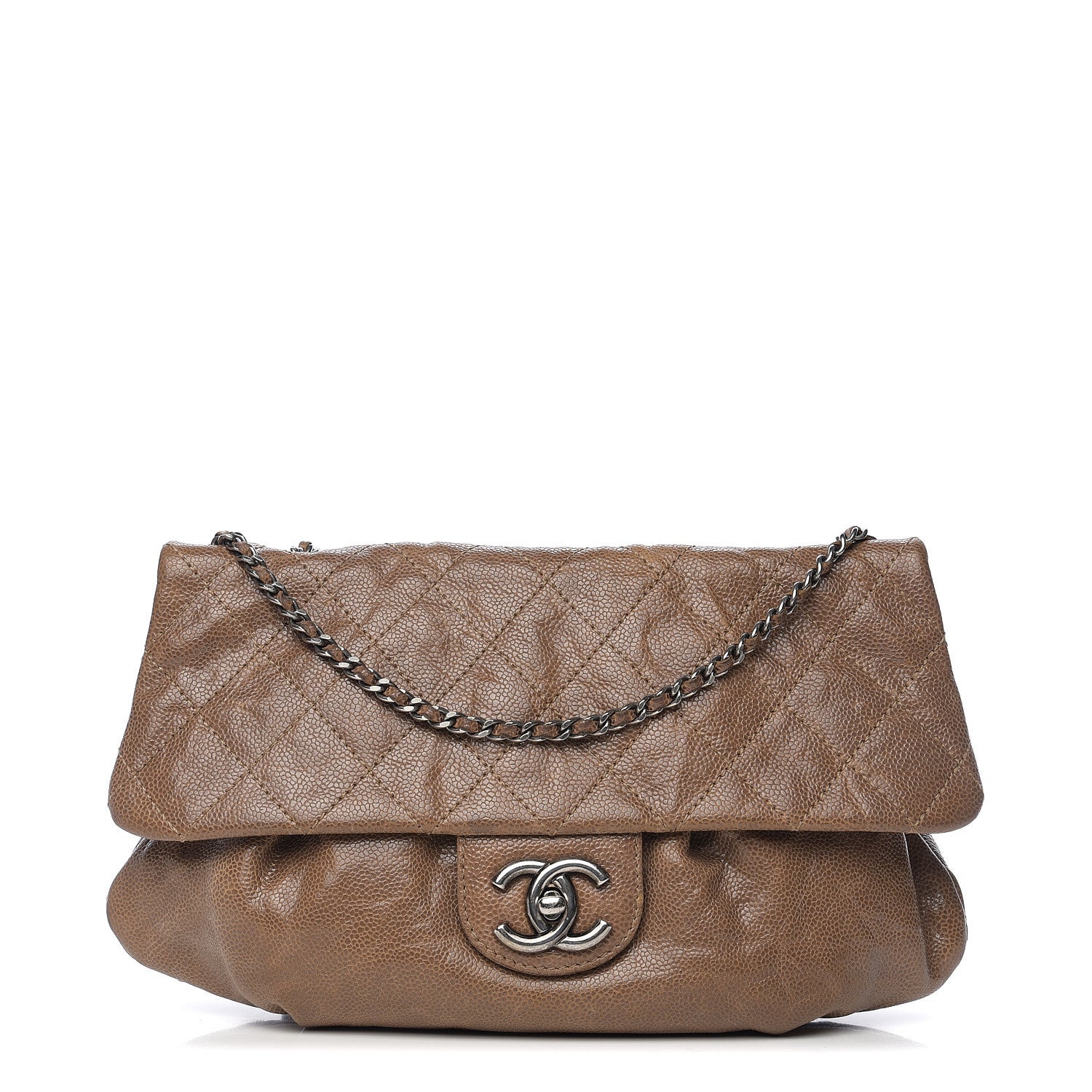 Chanel Caviar Quilted Medium Elastic Flap Brown 1 of 10