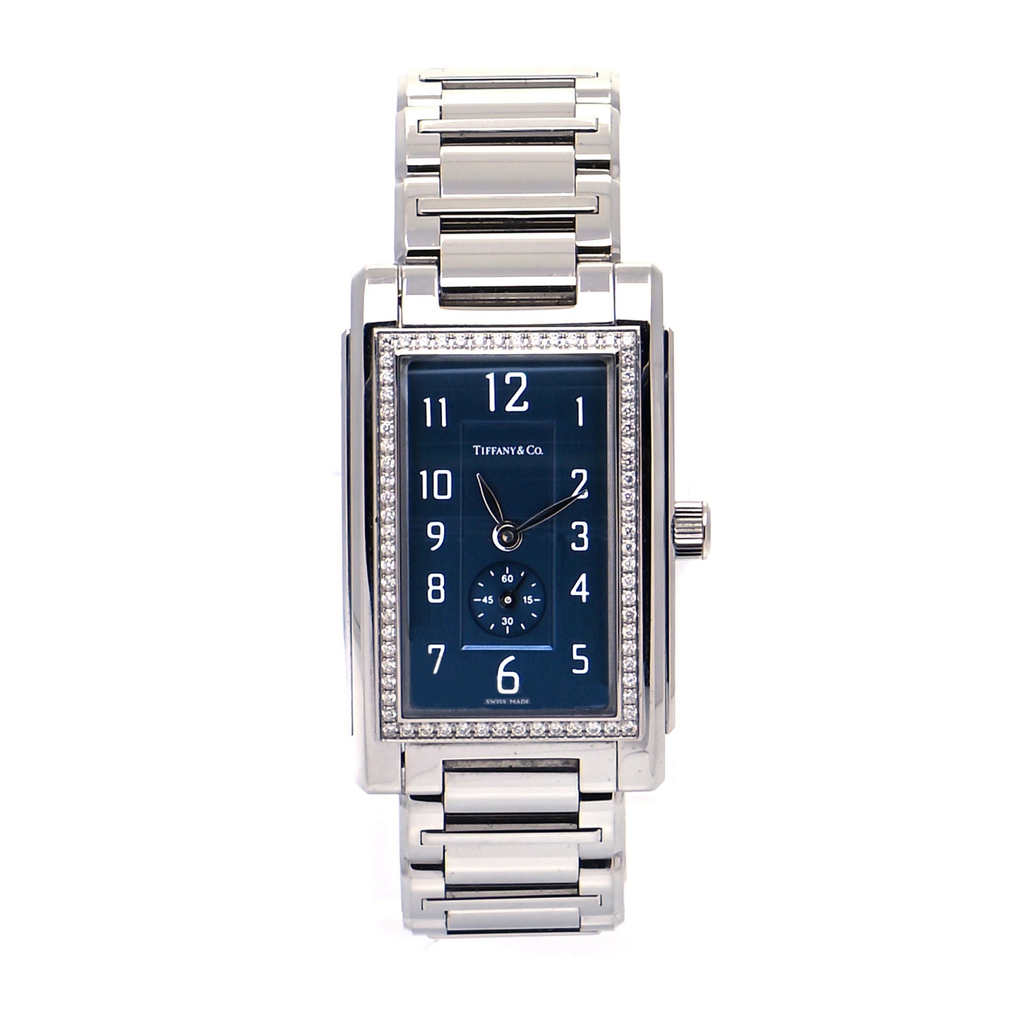 Stainless Steel Diamond Bezel 22mm Grand Resonator Quartz Watch Blue