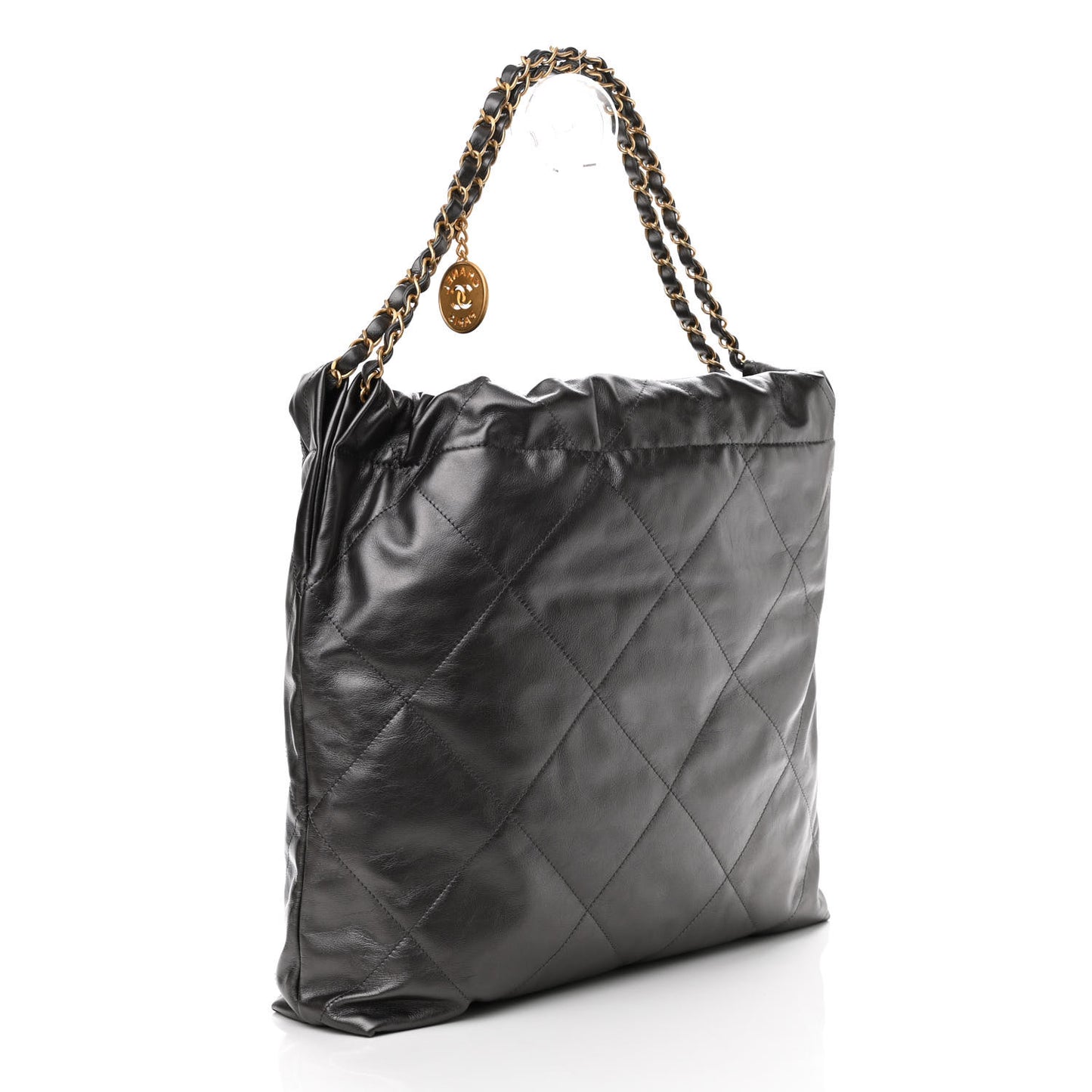 Metallic Calfskin Quilted Small Chanel 22 Ruthenium