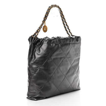 Chanel Metallic Calfskin Quilted Small Chanel 22 Ruthenium 4 of 12