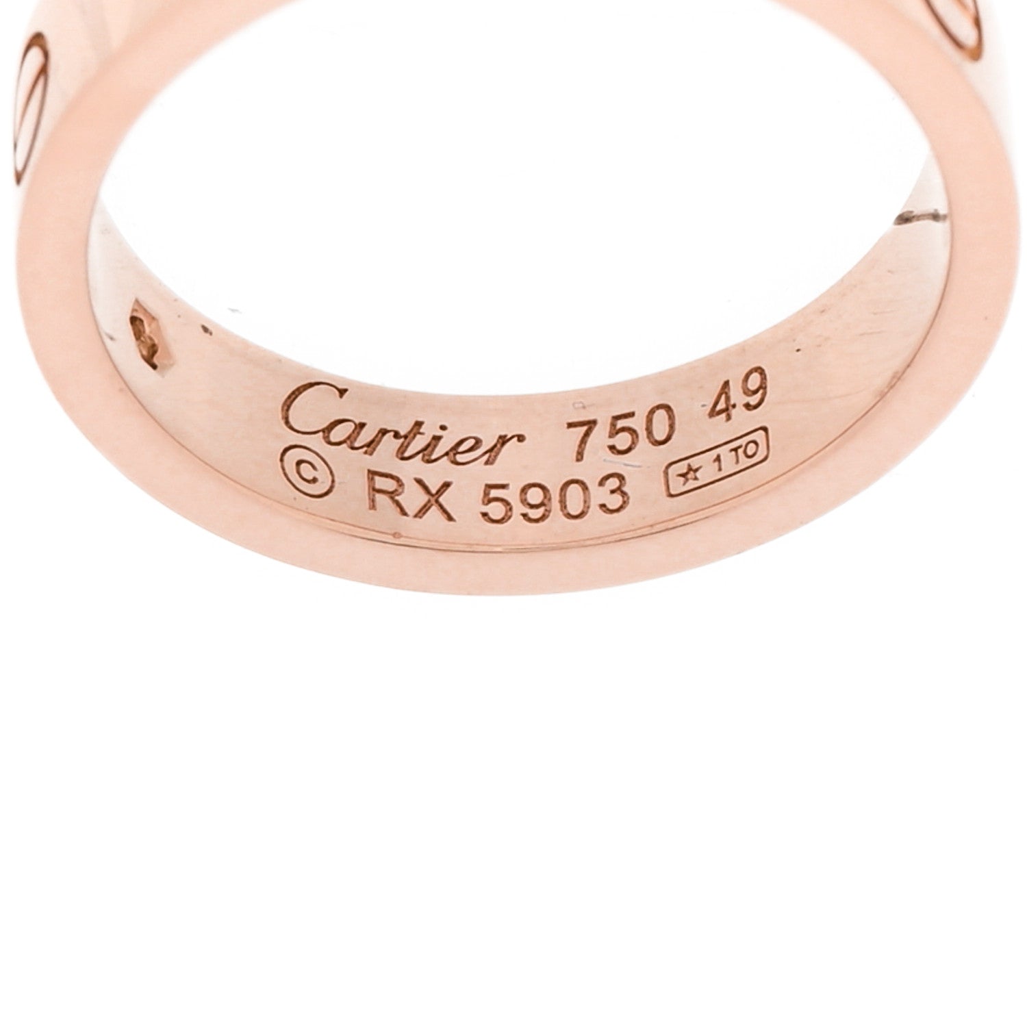 Cartier 18K Pink Gold Diamond 4mm LOVE Wedding Band Ring 49 5 4 of 4