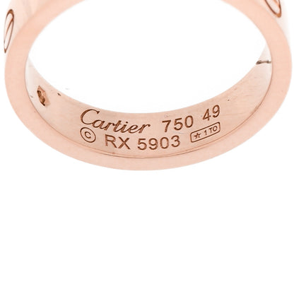 Cartier 18K Pink Gold Diamond 4mm LOVE Wedding Band Ring 49 5 4 of 4