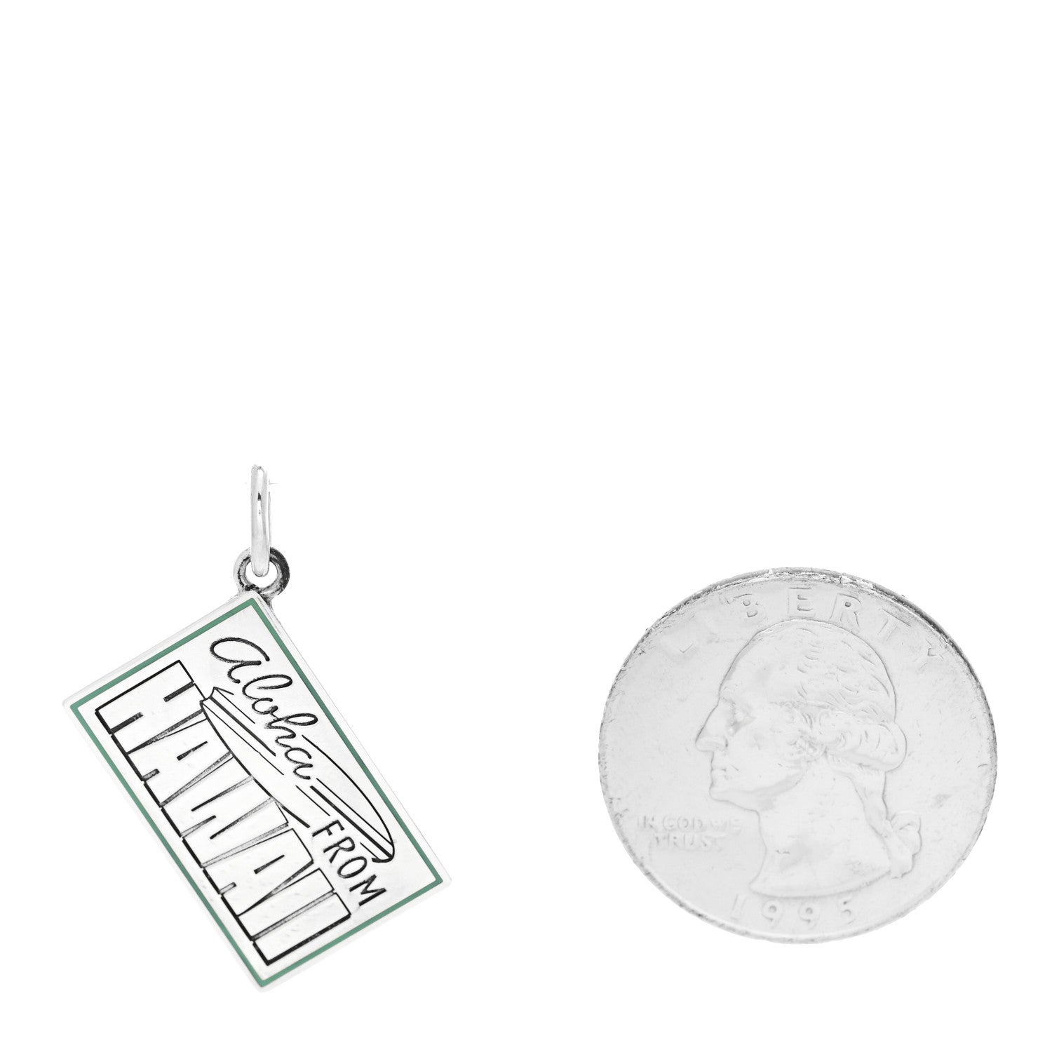 Tiffany Sterling Silver Enamel Hawaii Postcard Charm Blue 2 of 5
