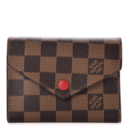 Louis Vuitton Damier Ebene Victorine Wallet Red 1 of 8