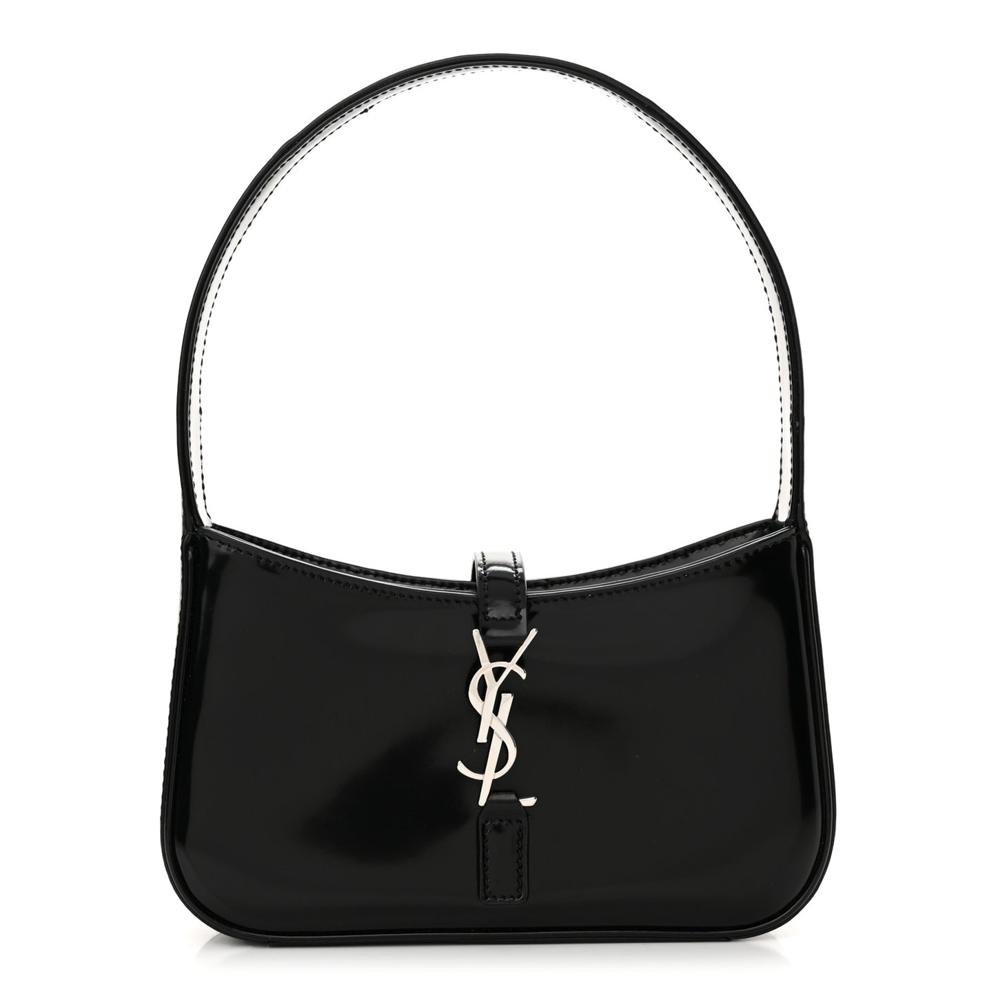 Patent Calfskin Le 5 A 7 Mini Hobo Black