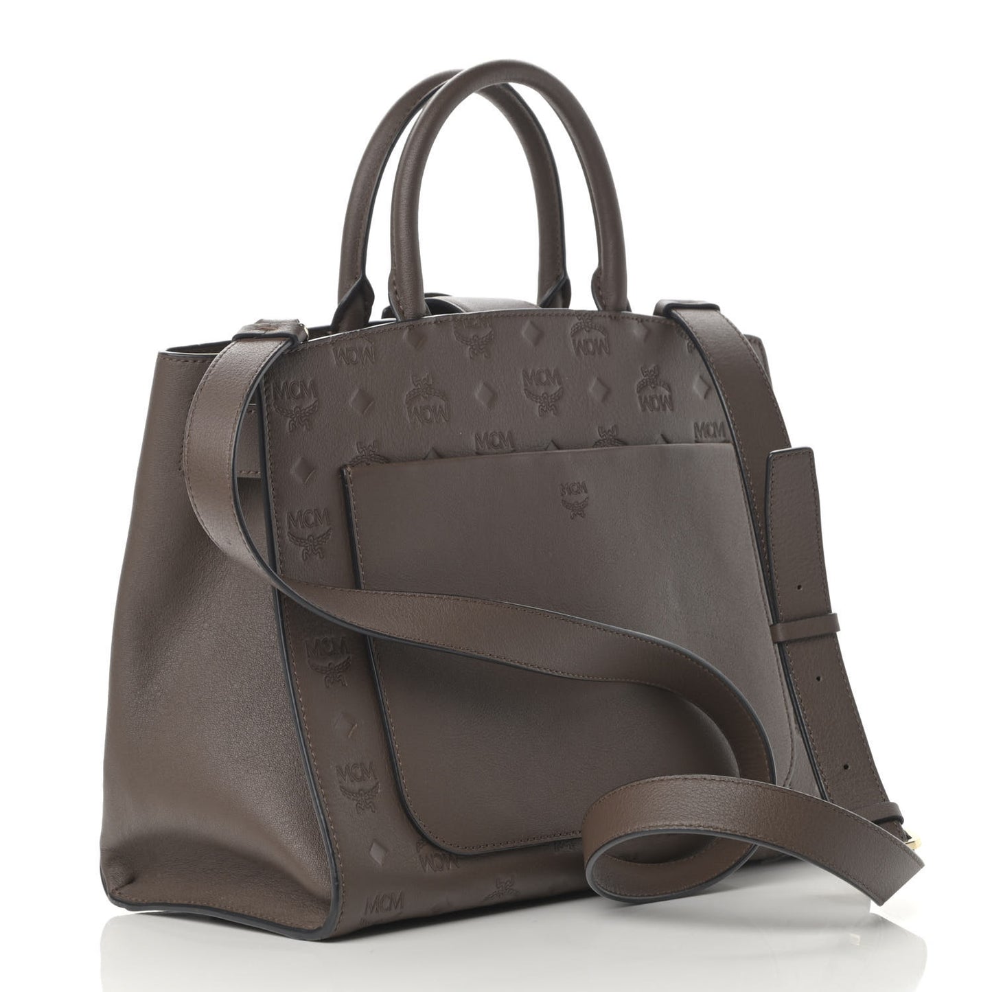 Calfskin Ottomar Monogram Medium Essential Tote Chestnut