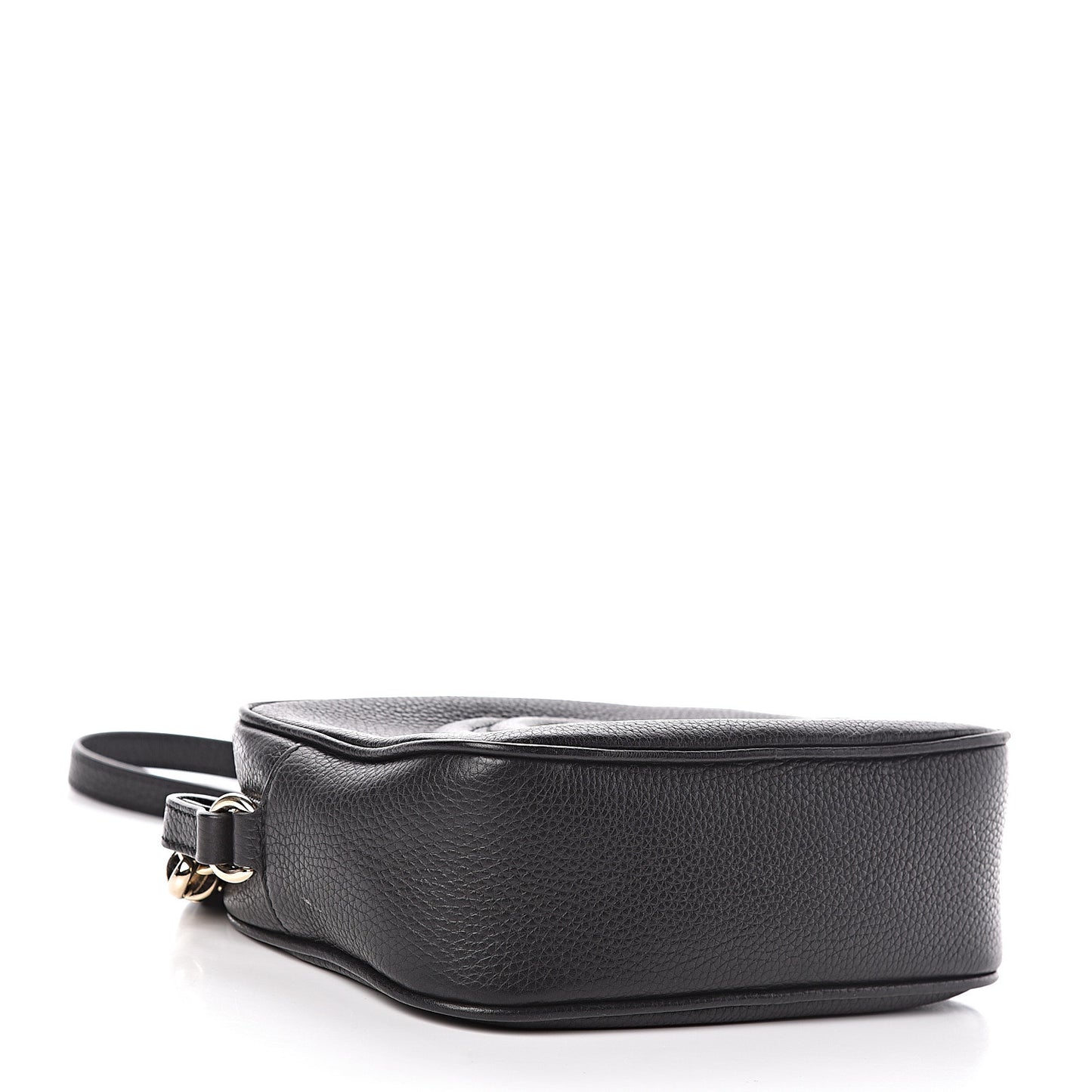Pebbled Calfskin Small Soho Disco Bag Black