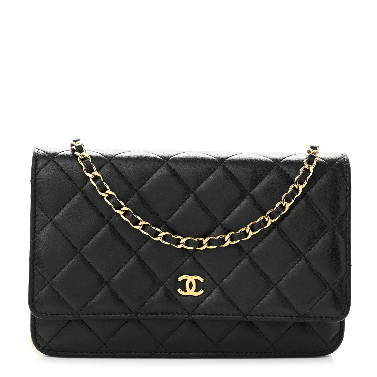 Chanel Lambskin Quilted Wallet On Chain WOC Black 1 of 11