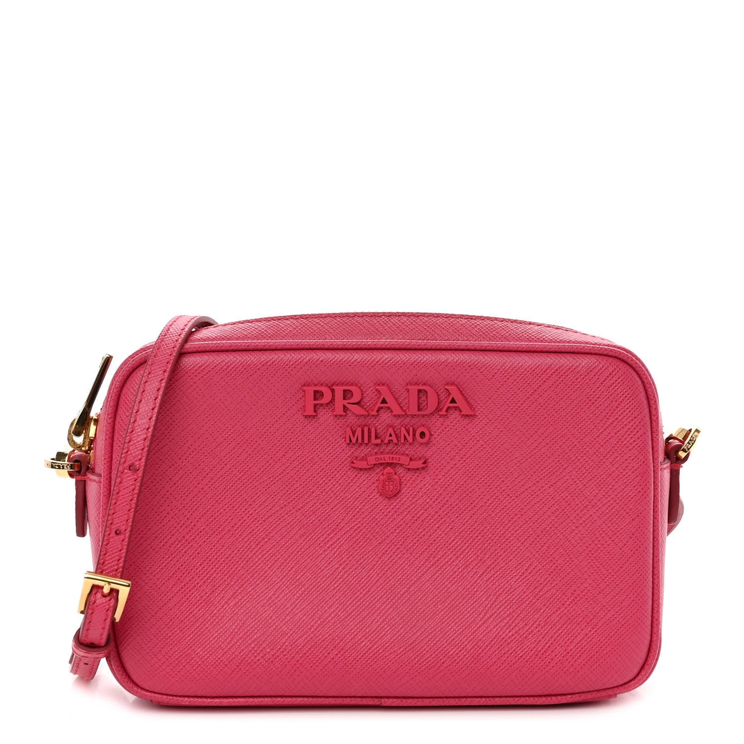 Saffiano Lux Small Camera Crossbody Bag Magenta