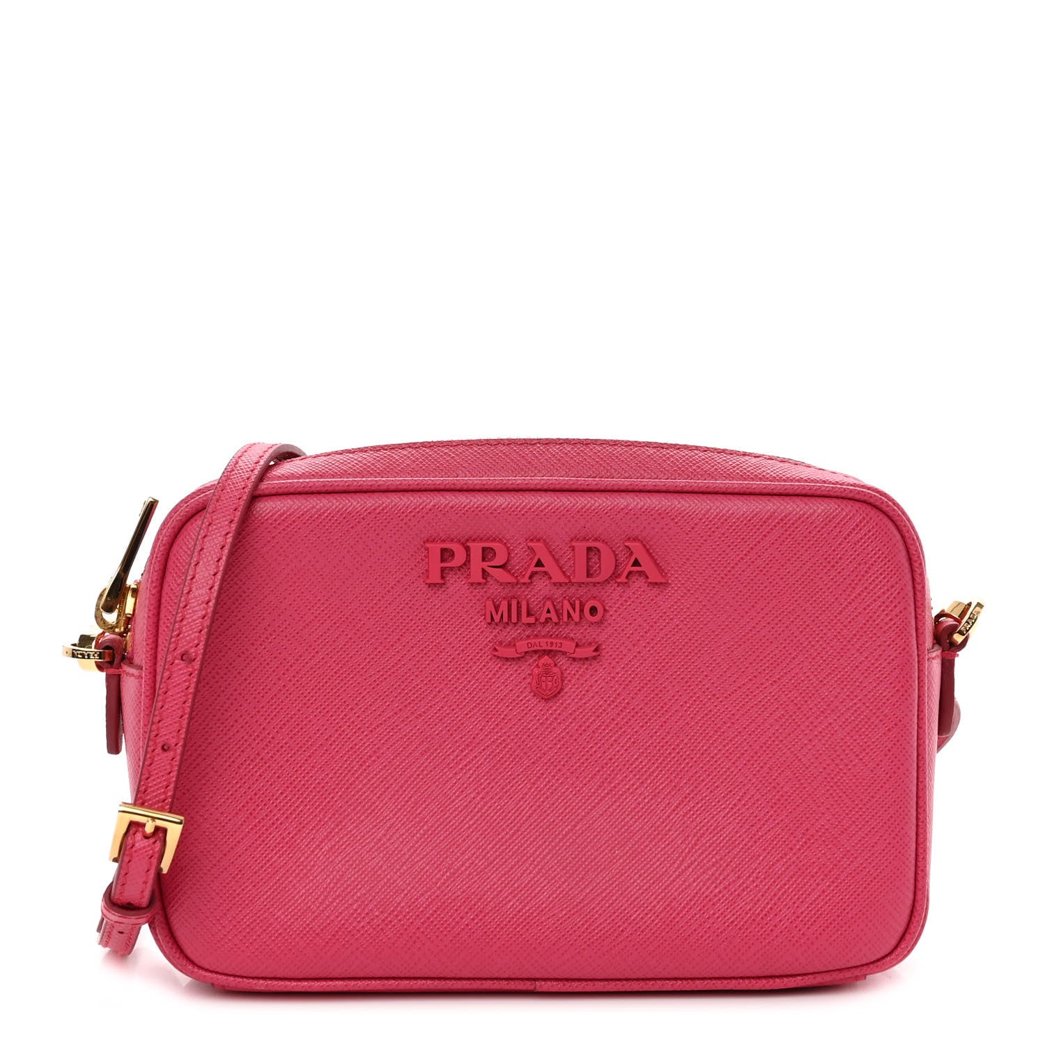 Prada Saffiano Lux Small Camera Crossbody Bag Magenta 1 of 9