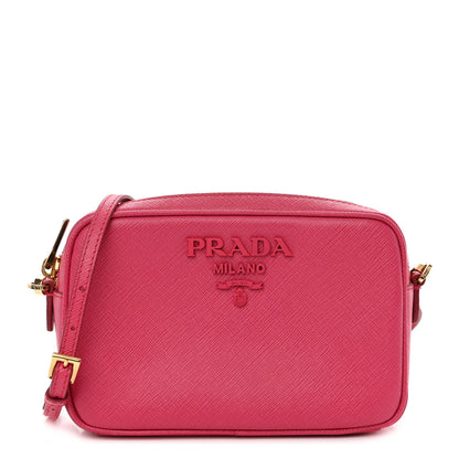 Prada Saffiano Lux Small Camera Crossbody Bag Magenta 1 of 9