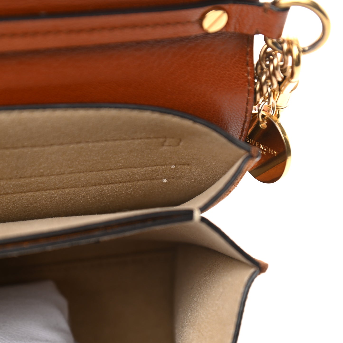 Goatskin Suede Small GV3 Shoulder Bag Amber Mastic